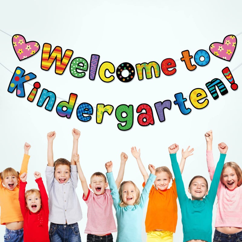 MZ.ogm Welcome Back Banner Decorations Classroom Decoration Welcome Bulletin Board Banner Welcome to Kindergarten Banner for Classroom Back to School Teacher Supply - Image 3